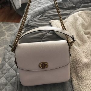 Coach White Crossbody Bag with Gold Chain